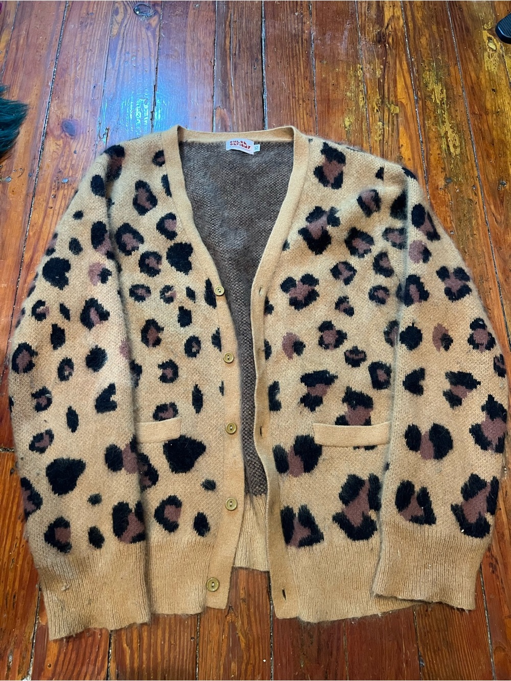Opening Ceremony Beige Leopard Print Cardigan
